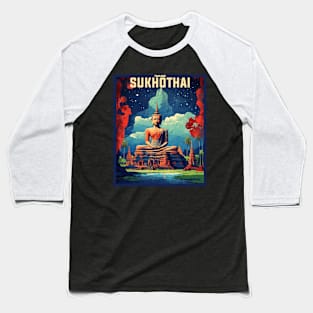 Sukhothai Thailand Vintage Retro Travel Tourism Baseball T-Shirt